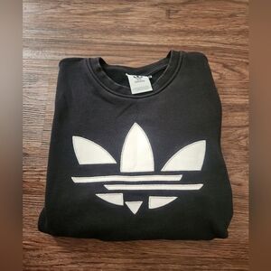 Adidas Black and White Crewneck Sweater